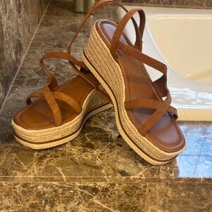 Lucky Brand Tan Espadrille Wedges